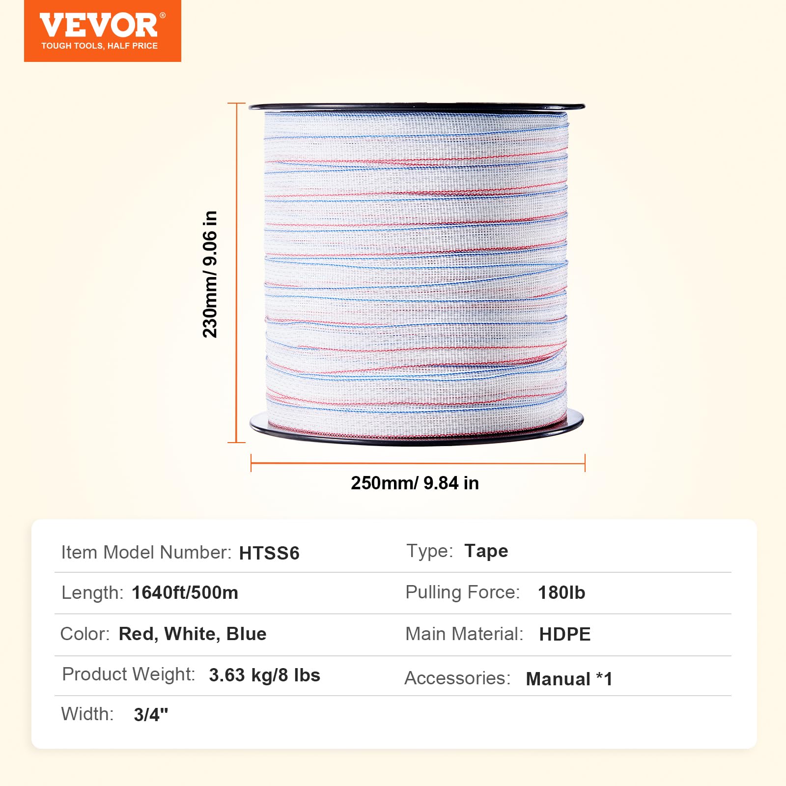 VEVOR high-visibility tape helps prevent accidental contact and wildlife intrusion