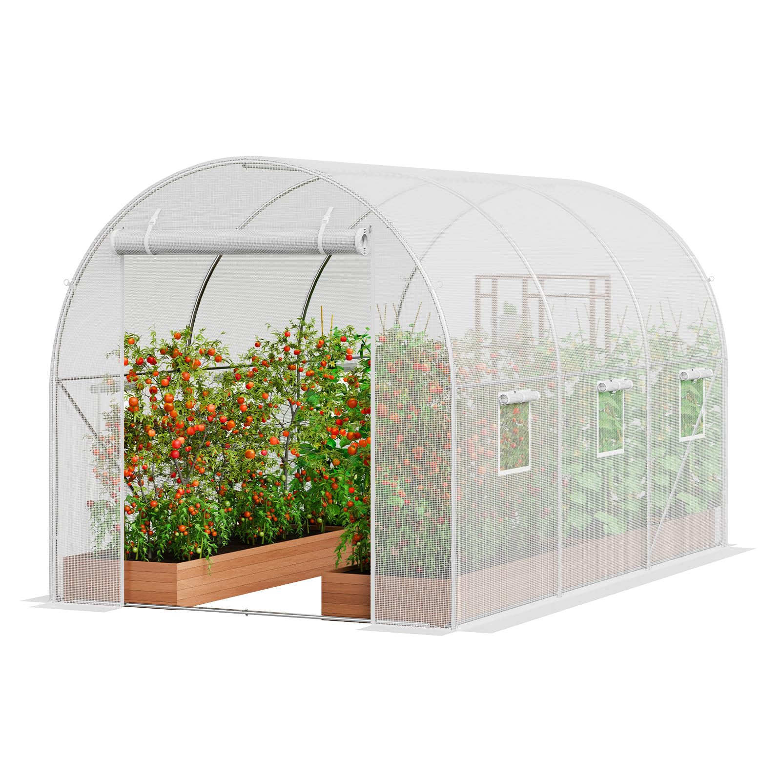 VEVOR walk-in tunnel greenhouse frame offers sturdy support for all-season gardening