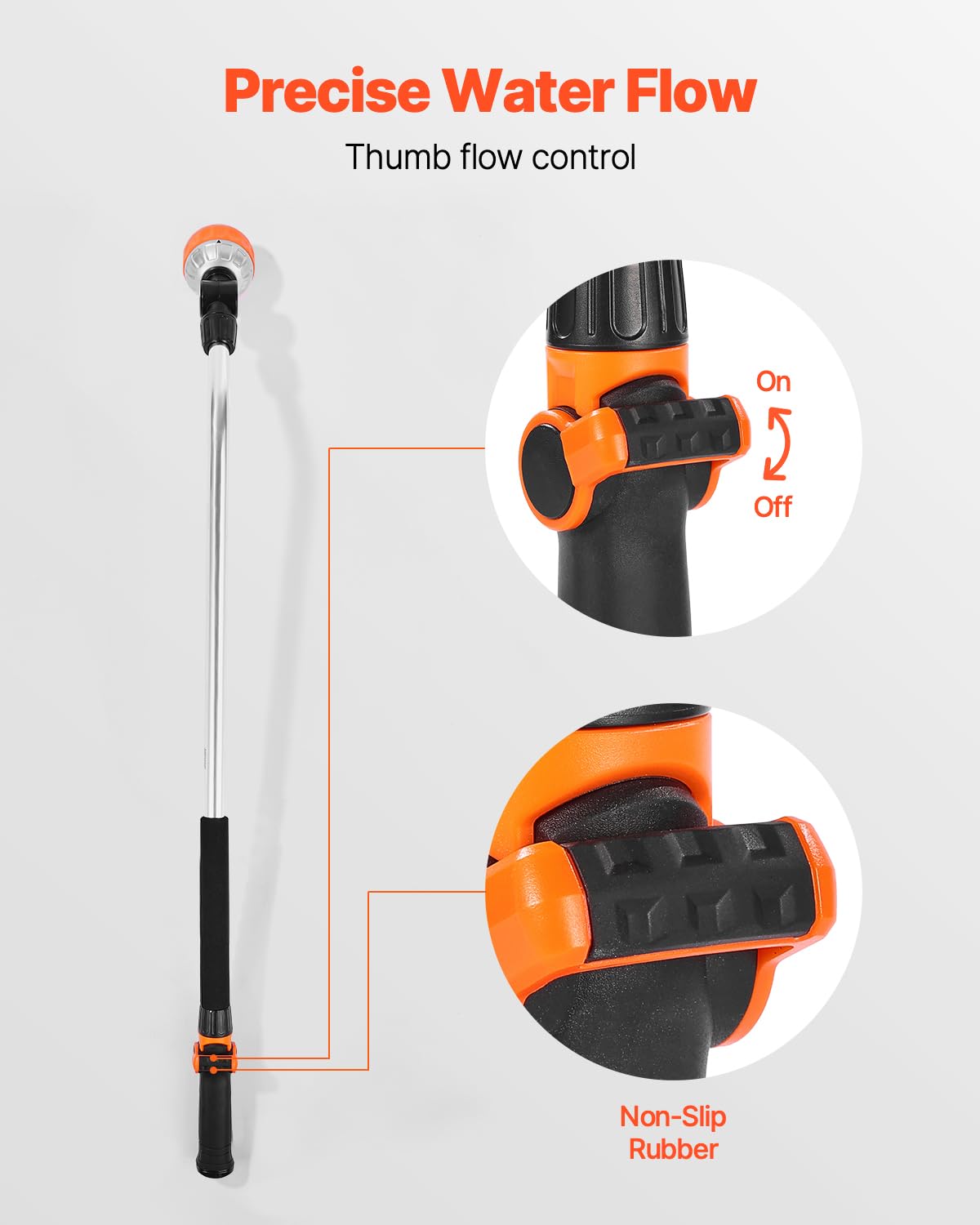 VEVOR watering wand heavy-duty aluminum and rubber grip in hand