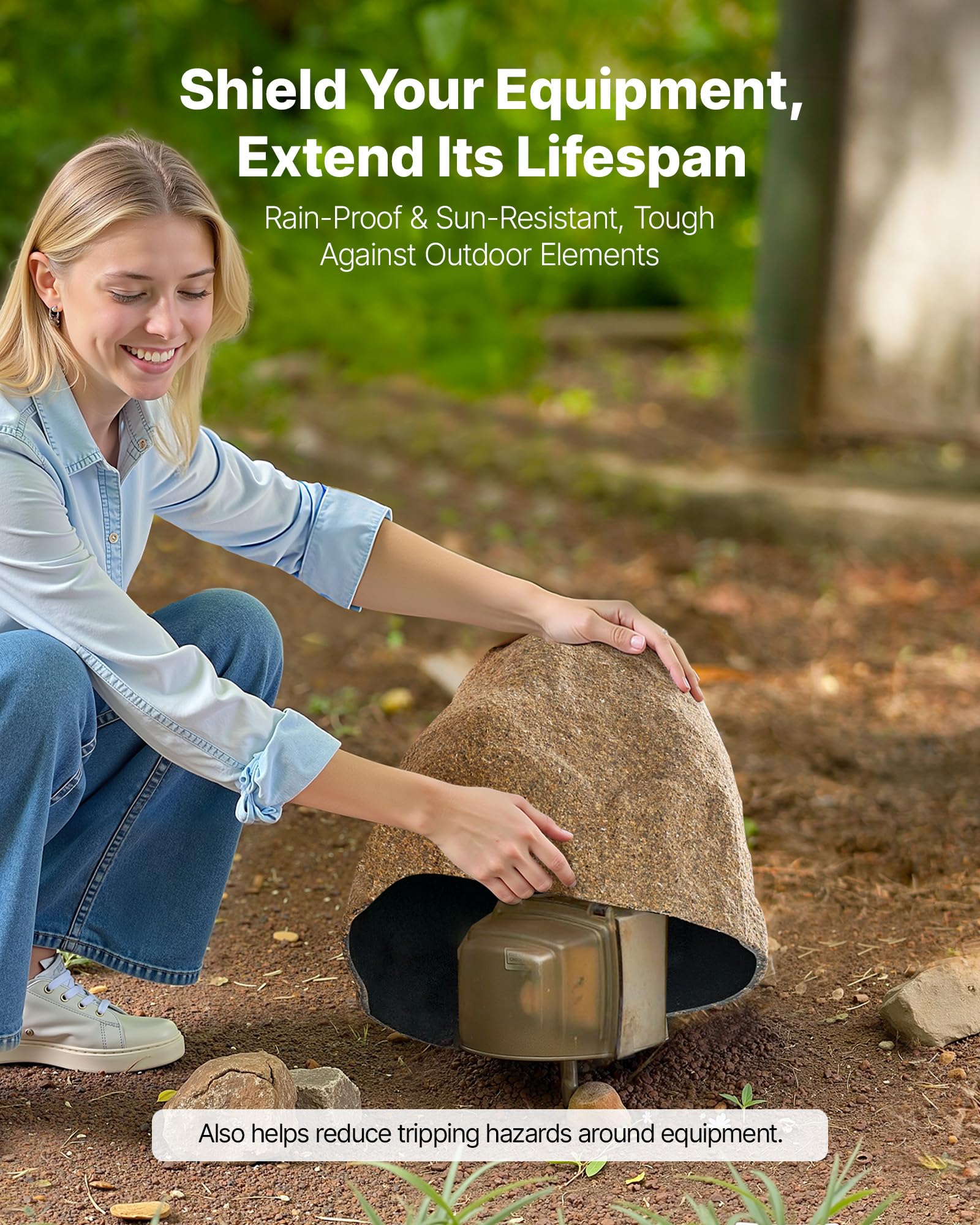 VEVOR lightweight rock cover is easy to move for seasonal arrangements