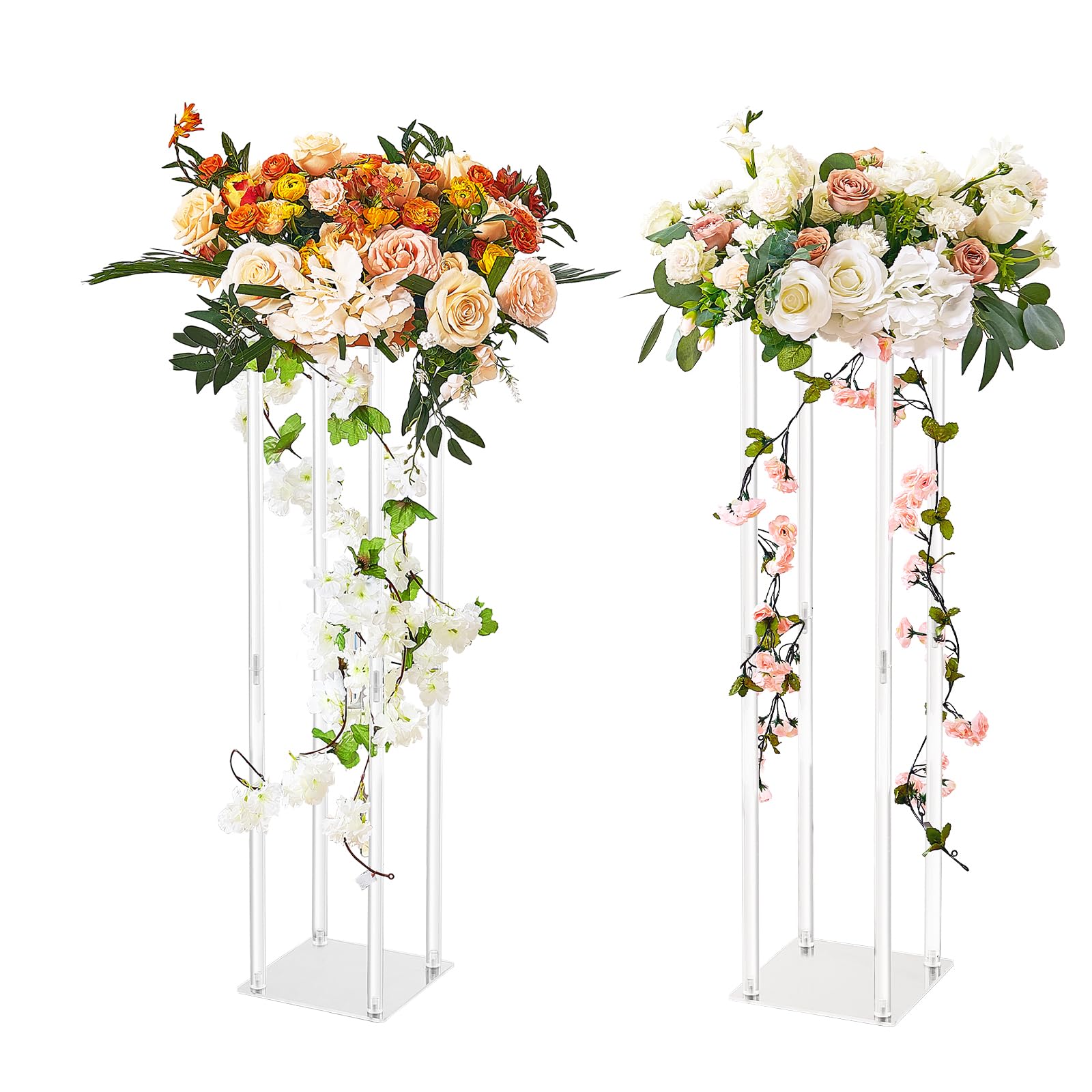 VEVOR wedding flower stand with acrylic laminate top for elegant centerpieces.