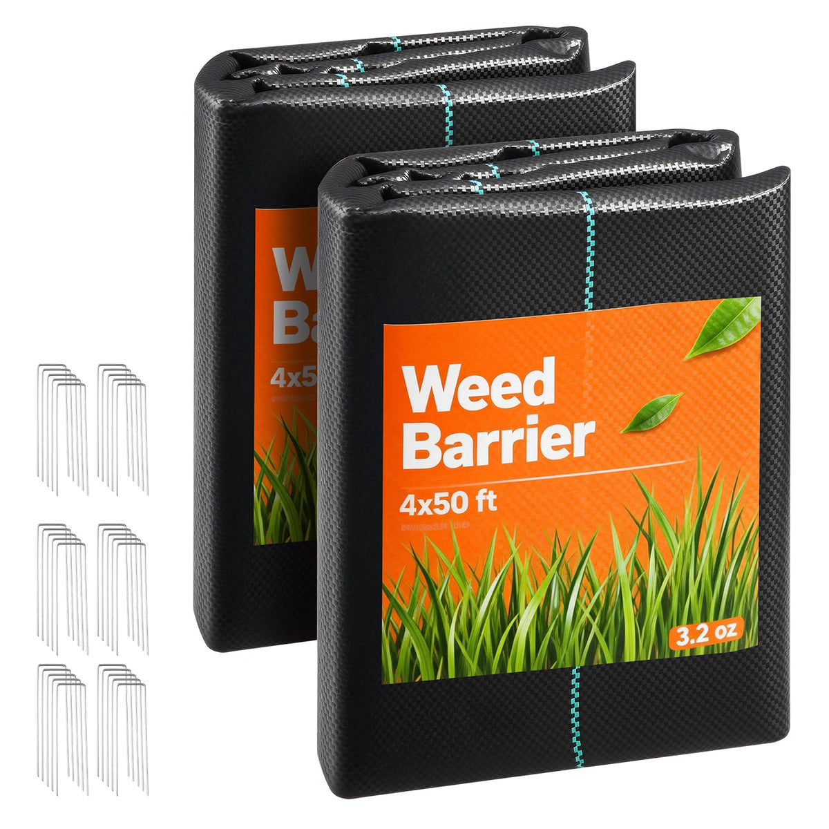 VEVOR weed barrier 4x50ft rolled fabric blocks sunlight to reduce weeds.