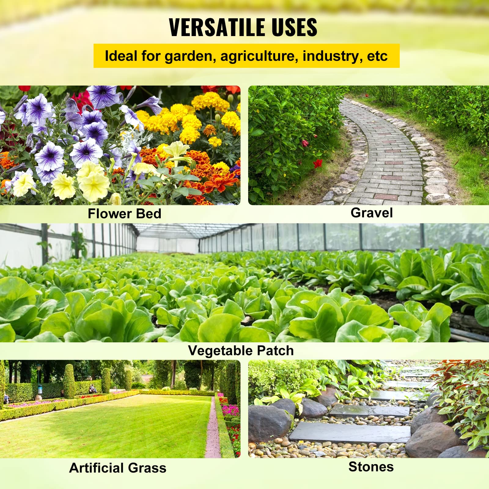 VEVOR weed barrier fabric demonstrating tear resistance and durability in outdoor use.