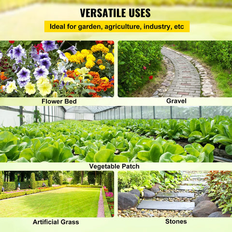 VEVOR weed barrier fabric demonstrating tear resistance and durability in outdoor use.