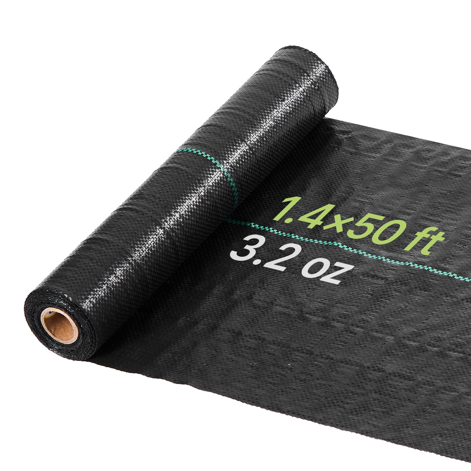 VEVOR weed barrier fabric 1.4x50ft blocks sunlight to reduce weed growth in beds