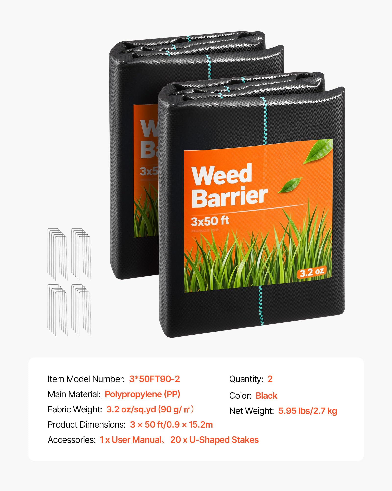 VEVOR weed barrier fabric balanced airflow image supports soil moisture balance.