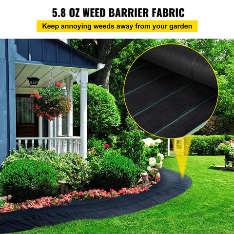 VEVOR weed barrier fabric roll with easy-cut edge for custom garden layouts.