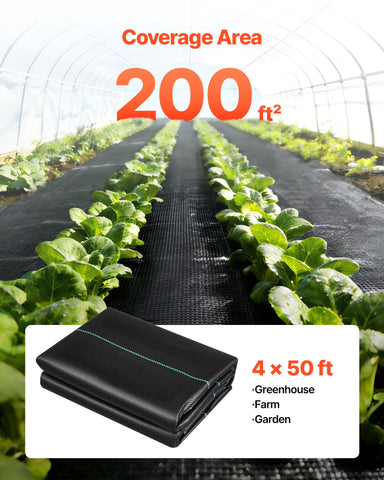 Green guide lines on VEVOR weed barrier help align plants neatly.