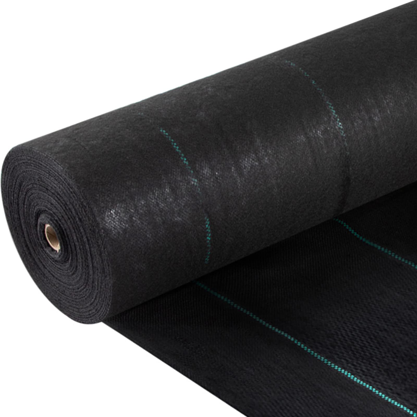 VEVOR weed barrier landscape fabric roll demonstrates durable 5 oz weave for garden weed control.