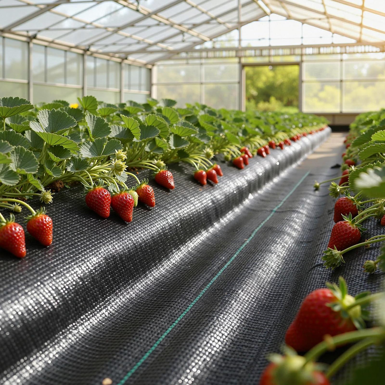 Green line guides help create evenly spaced plant layouts.