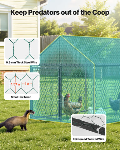 VEVOR welded wire mesh helps keep predators out.
