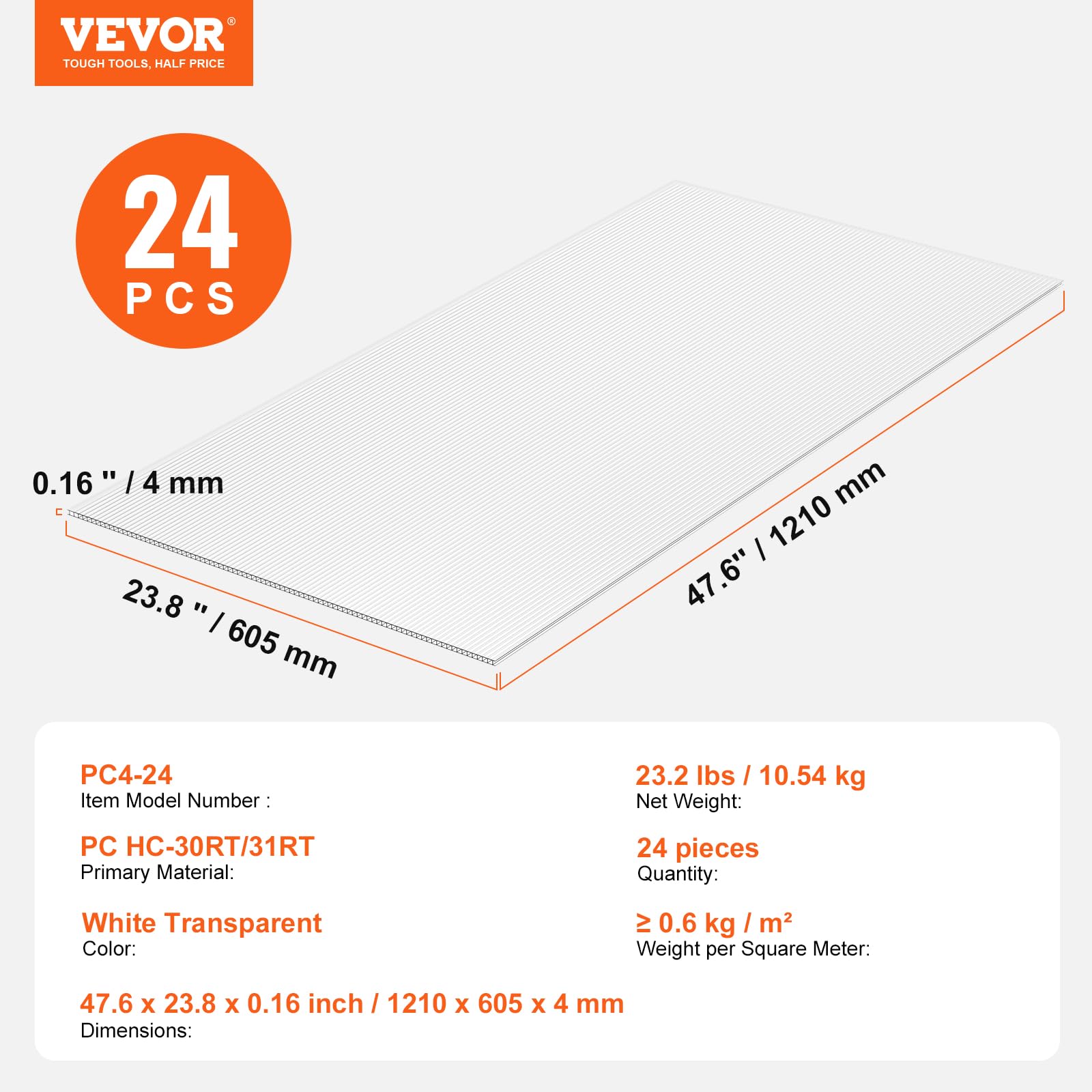 VEVOR wide-coverage 24-panel set covers up to 189.1 sq ft