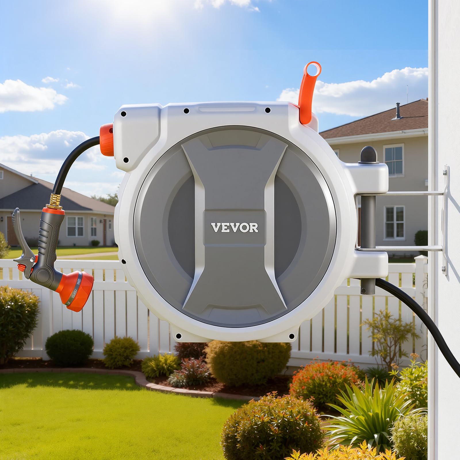 VEVOR wide 100 ft reach supports large yards and distant watering