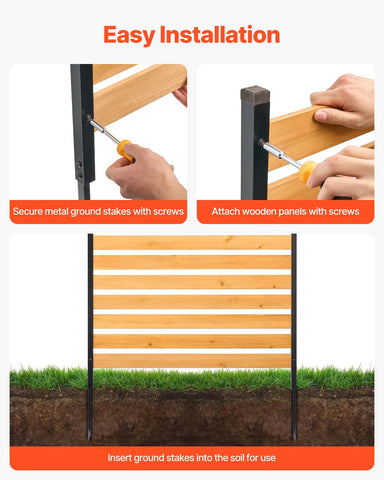 VEVOR privacy fence installation being performed by a single person with no digging