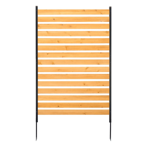 VEVOR wood privacy fence panel enclosing trash can and pool equipment