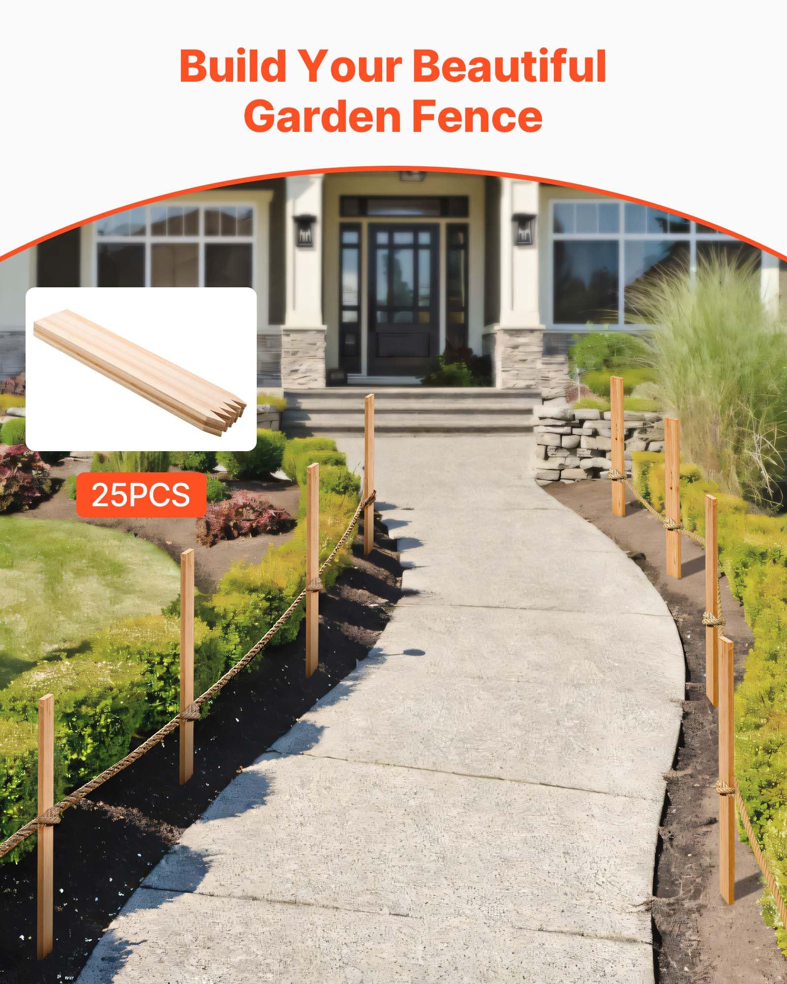 VEVOR fir-wood stake offers durable outdoor performance.