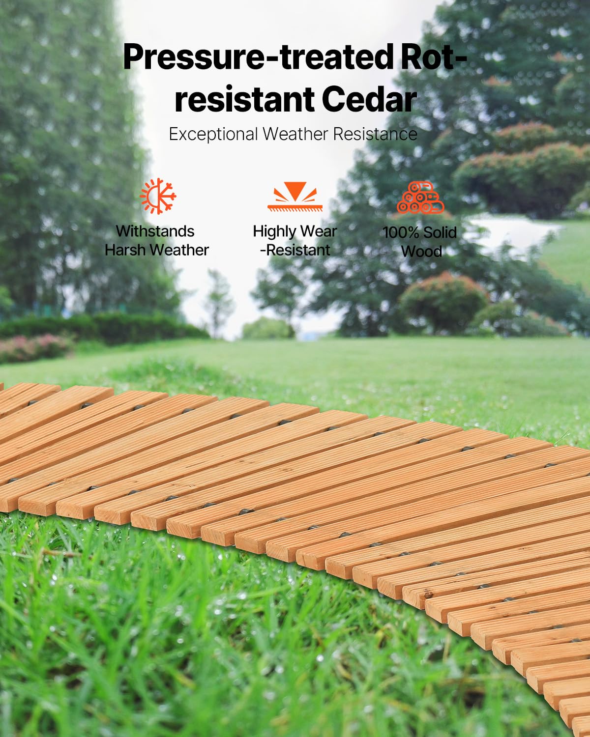 VEVOR non-slip surface close-up emphasizes safe footing in wet conditions.