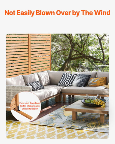 VEVOR wooden privacy screen concrete-installation option with pre-drilled holes