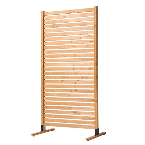 VEVOR wooden privacy screen ground-stakes provide a stable balcony base