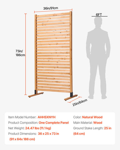 VEVOR wooden privacy screen porch-garden-setup suits outdoor divider use