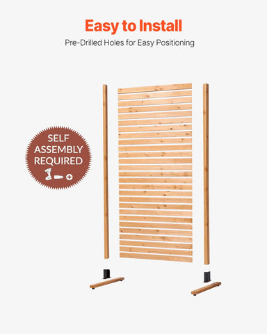 VEVOR wooden privacy screen wood-slats show natural texture outdoors