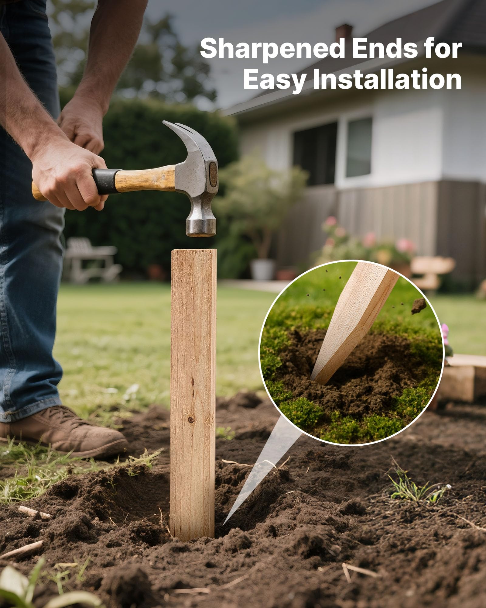 VEVOR boundary sign post stake clearly marks garden zones.