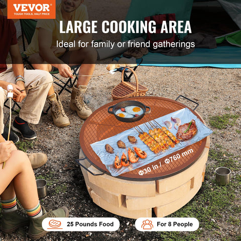 VEVOR X-Marks fire pit grate showcases diamond mesh for even heat.