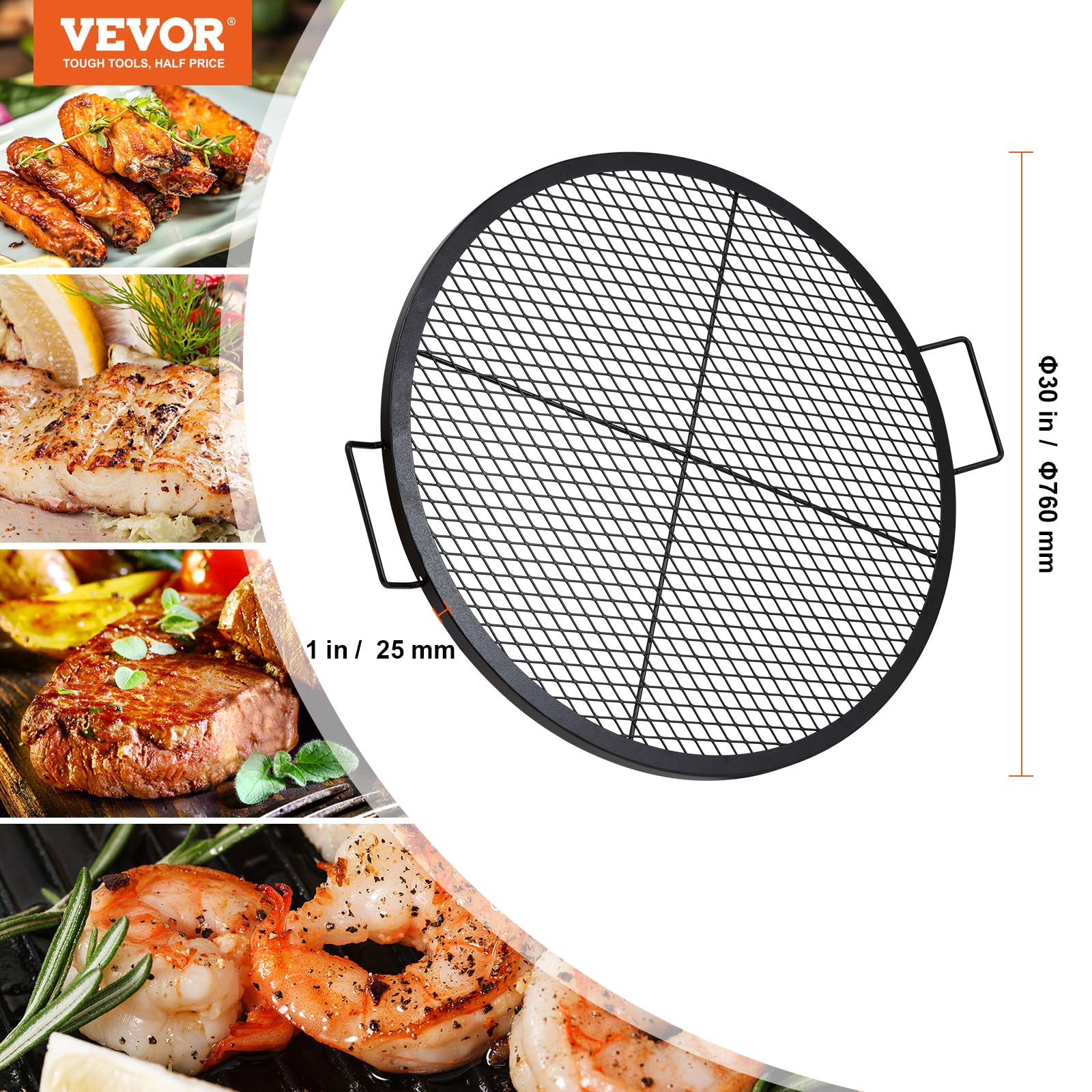 VEVOR X-Marks fire pit grate is portable for easy camping trips.