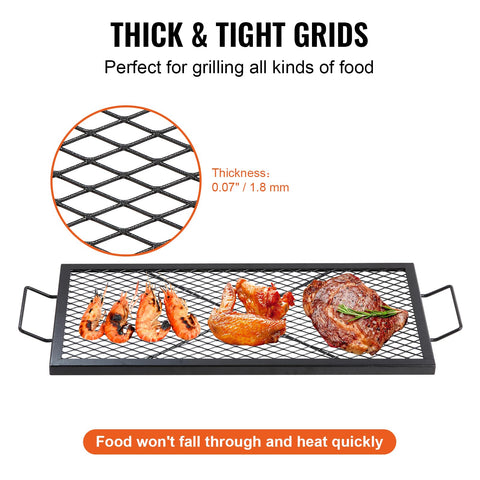 VEVOR X-Marks grate with handles enables easy transport to campsites.