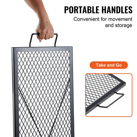 VEVOR X-Marks 44x15-inch grate accommodates family-style cooking for groups.