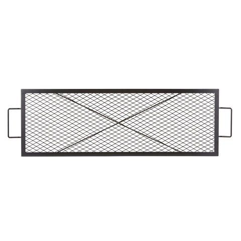 VEVOR X-Marks fire pit grate rectangle offers a wide open-fire cooking surface.