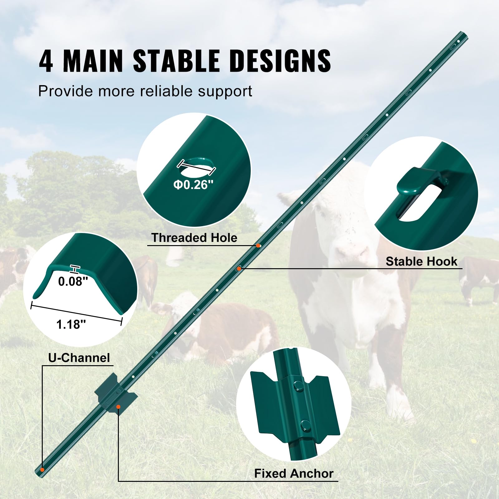 VEVOR zip ties and clips included for quick, secure fence reinforcement.