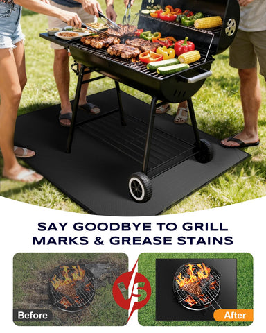 Vewaci corner-weighted mat stays flat, preventing curling during grilling.