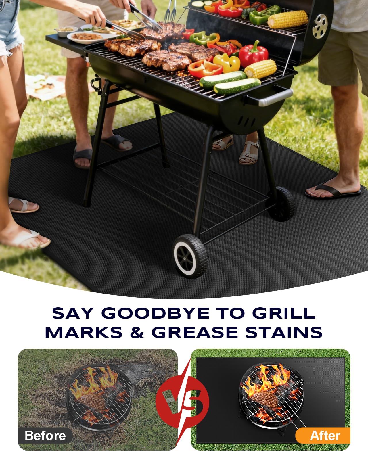 Vewaci easy-clean coating wipes away grease and sauces after grilling.