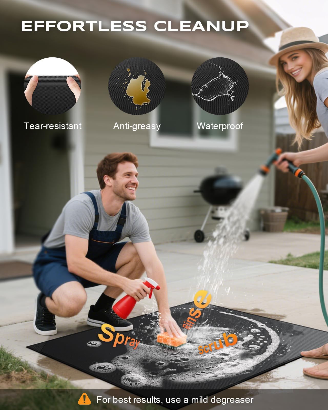 Vewaci durable ground protector guards against embers and stains.