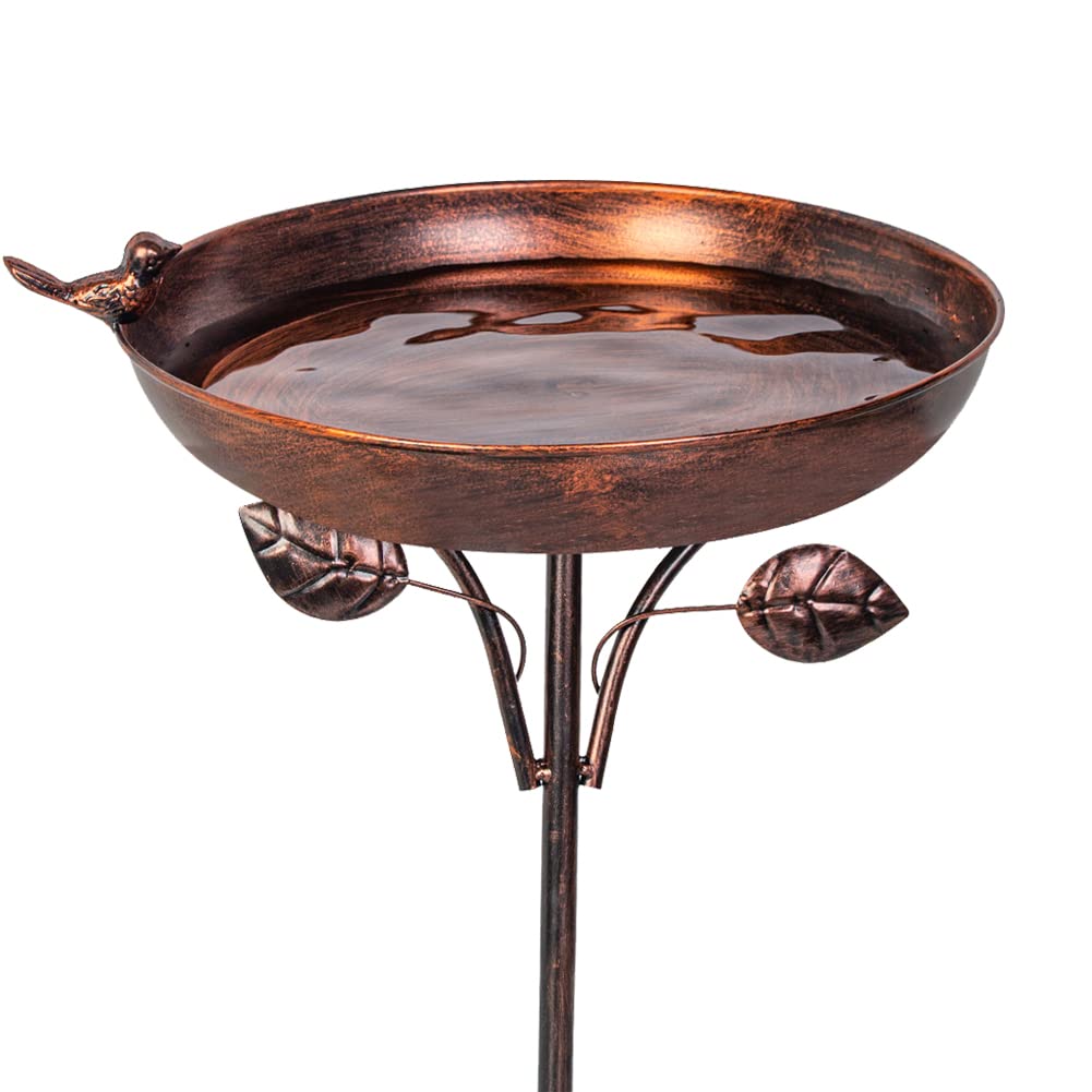 VEWOGARDEN 38-inch bird bath in antique bronze invites songbirds to your garden