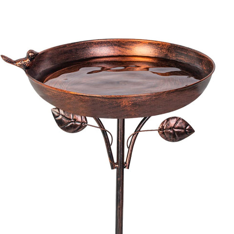 VEWOGARDEN 38-inch bird bath in antique bronze invites songbirds to your garden