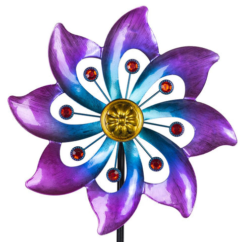 VEWOGARDEN blue and purple wind spinner adds dynamic outdoor charm