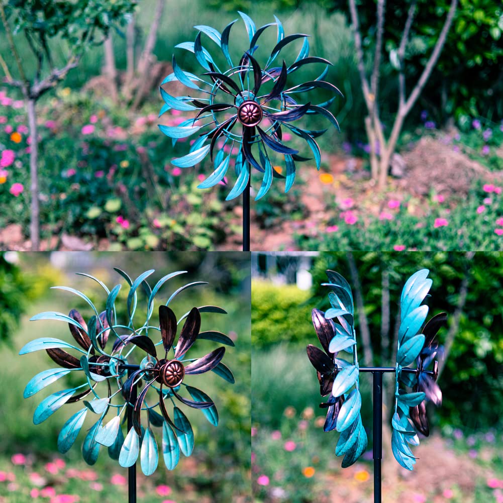 VEWOGARDEN garden wind spinner demonstrates gentle motion on a breezy day