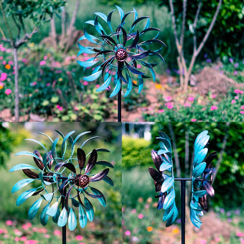 VEWOGARDEN garden wind spinner demonstrates gentle motion on a breezy day
