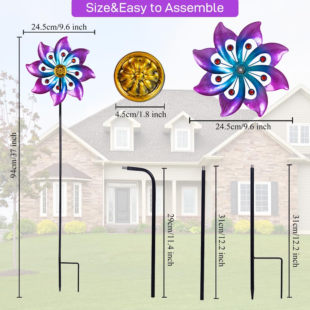 VEWOGARDEN metal wind spinner shows gentle outdoor movement