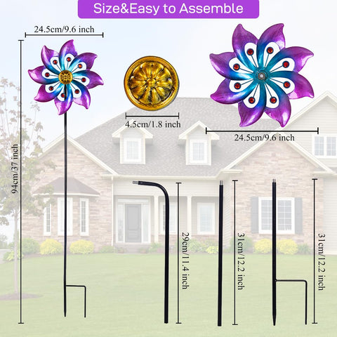 VEWOGARDEN metal wind spinner shows gentle outdoor movement