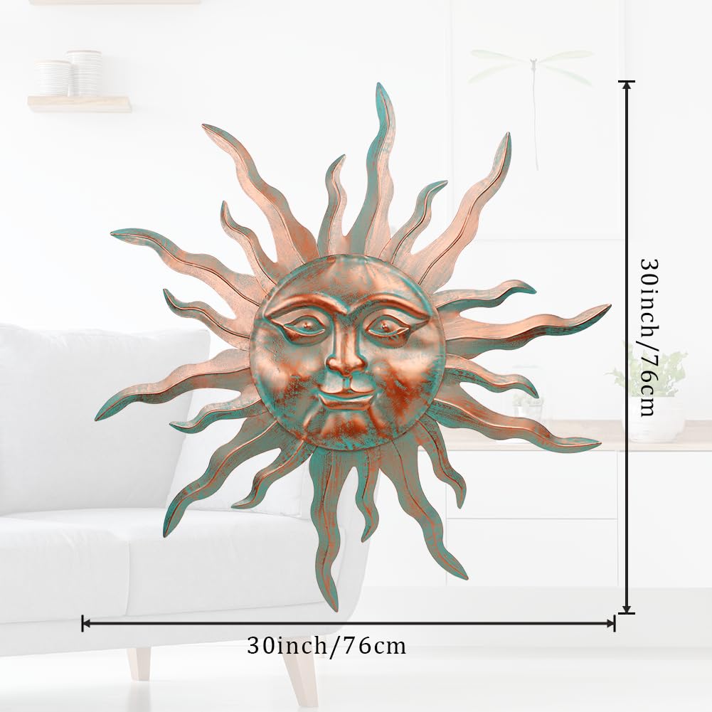 VEWOGARDEN sun wall decor detail features a smiling expression for welcoming vibes.