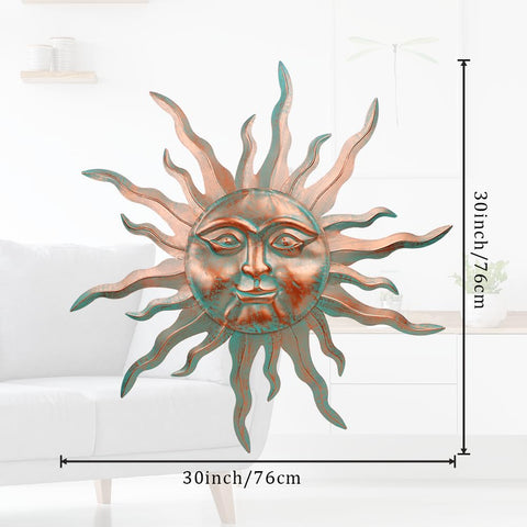 VEWOGARDEN sun wall decor detail features a smiling expression for welcoming vibes.
