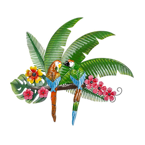 VEWOGARDEN parrots wall decor large outdoor metal art for patio creates tropical focal point