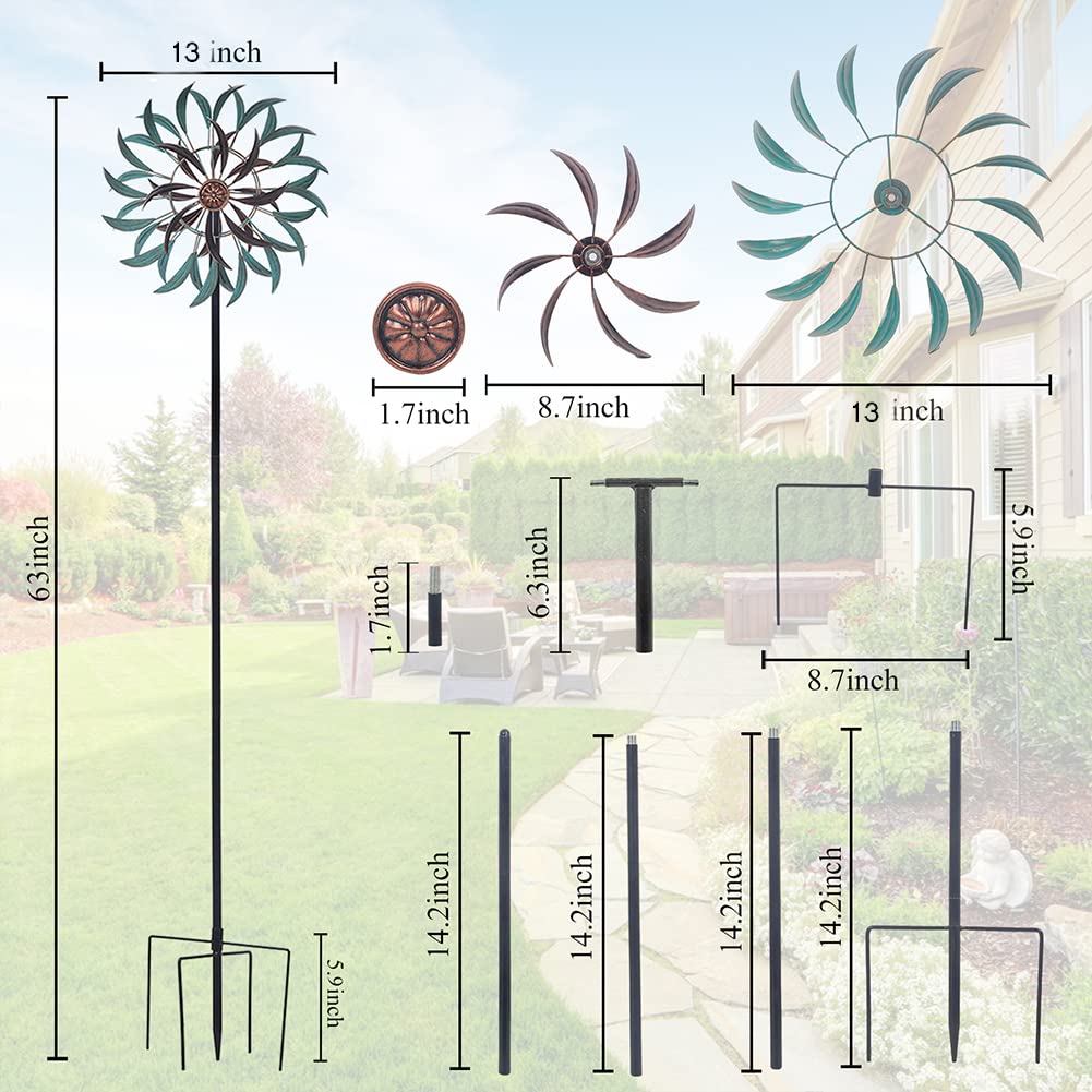 VEWOGARDEN wind spinner with anti-rust coating enhances outdoor durability