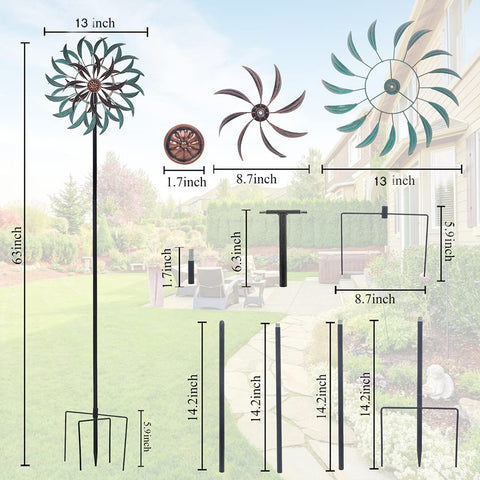 VEWOGARDEN wind spinner with anti-rust coating enhances outdoor durability
