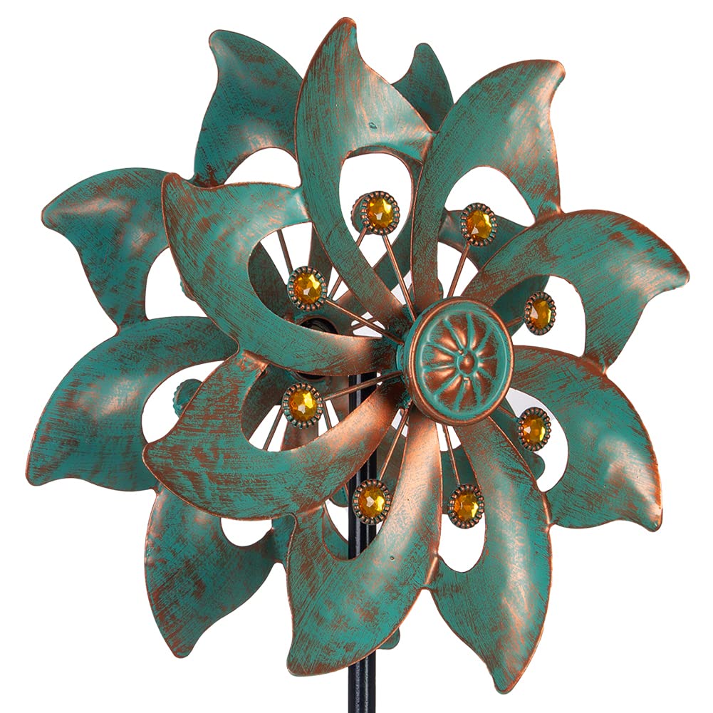 VEWOGARDEN wind spinner with double blades spinning colorfully for outdoor charm