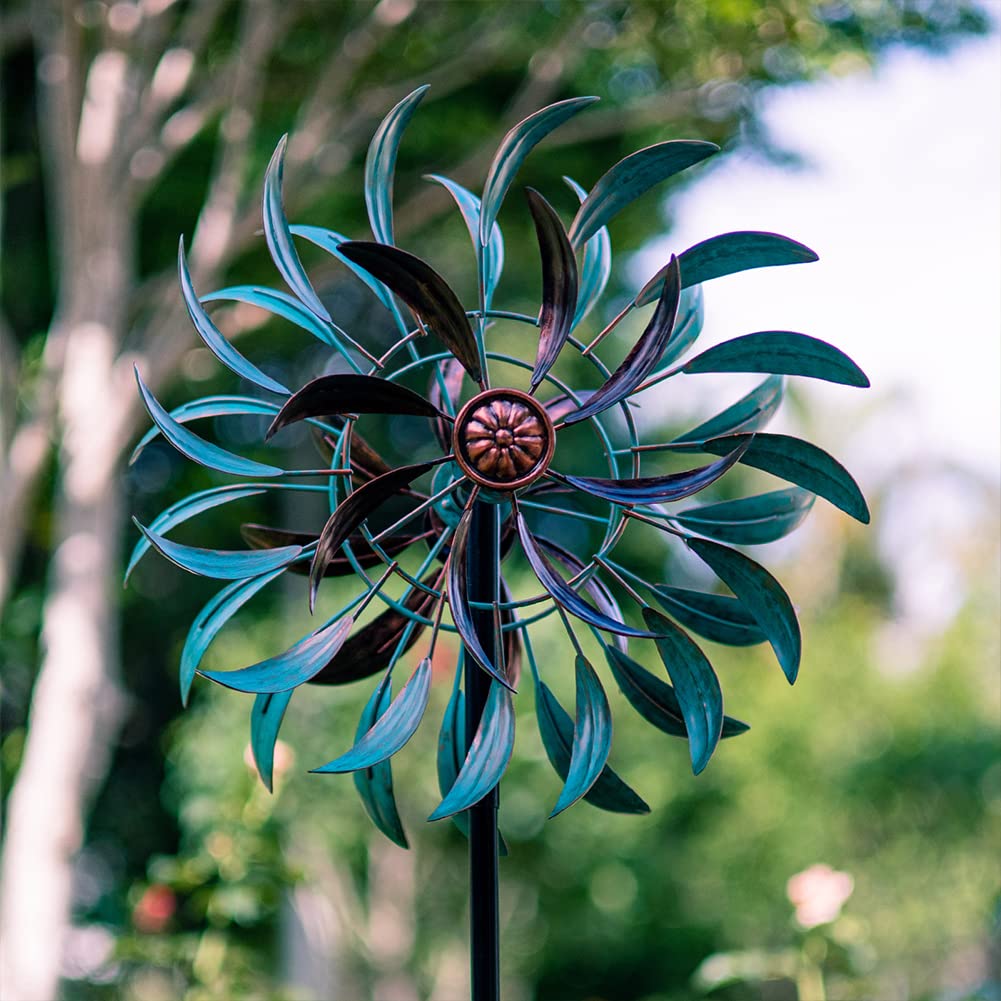 VEWOGARDEN wind spinner with metal stake shown up close for sturdy installation