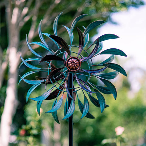VEWOGARDEN wind spinner with metal stake shown up close for sturdy installation